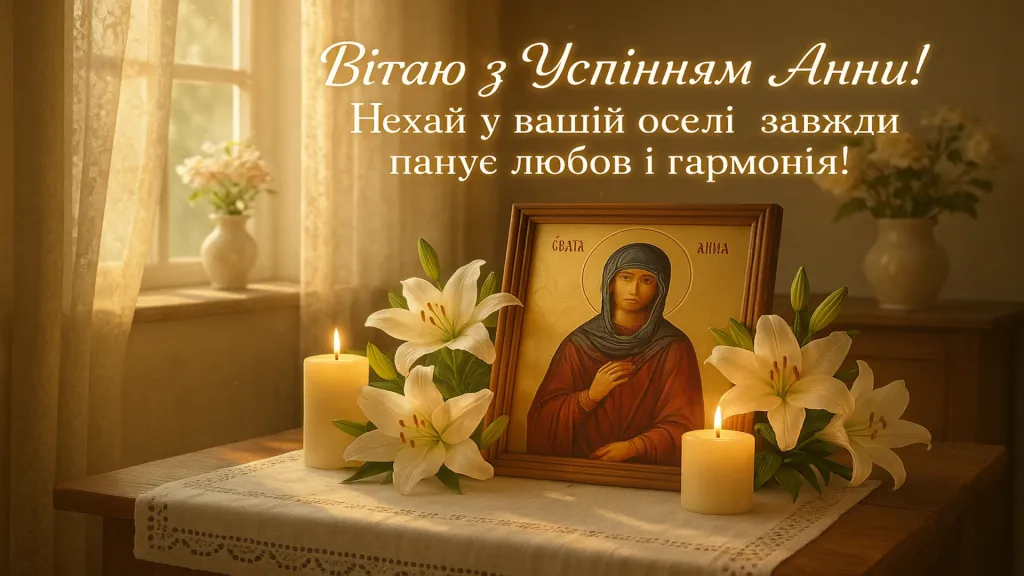 Привітання з Успінням святої Анни