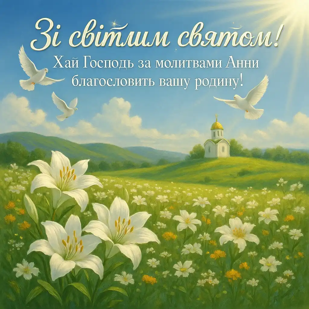 Привітання з Успінням святої Анни