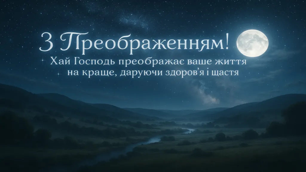 Привітання з Преображенням Господнім