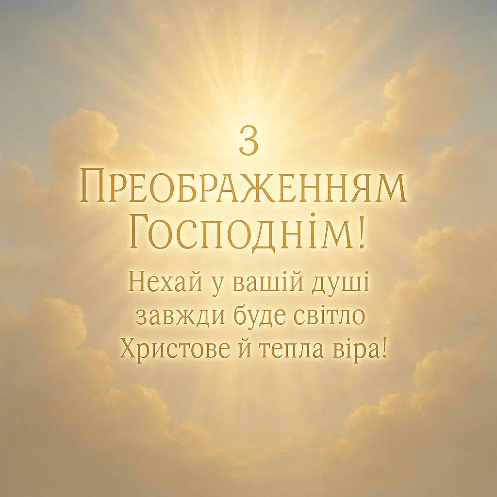 Привітання з Преображенням Господнім