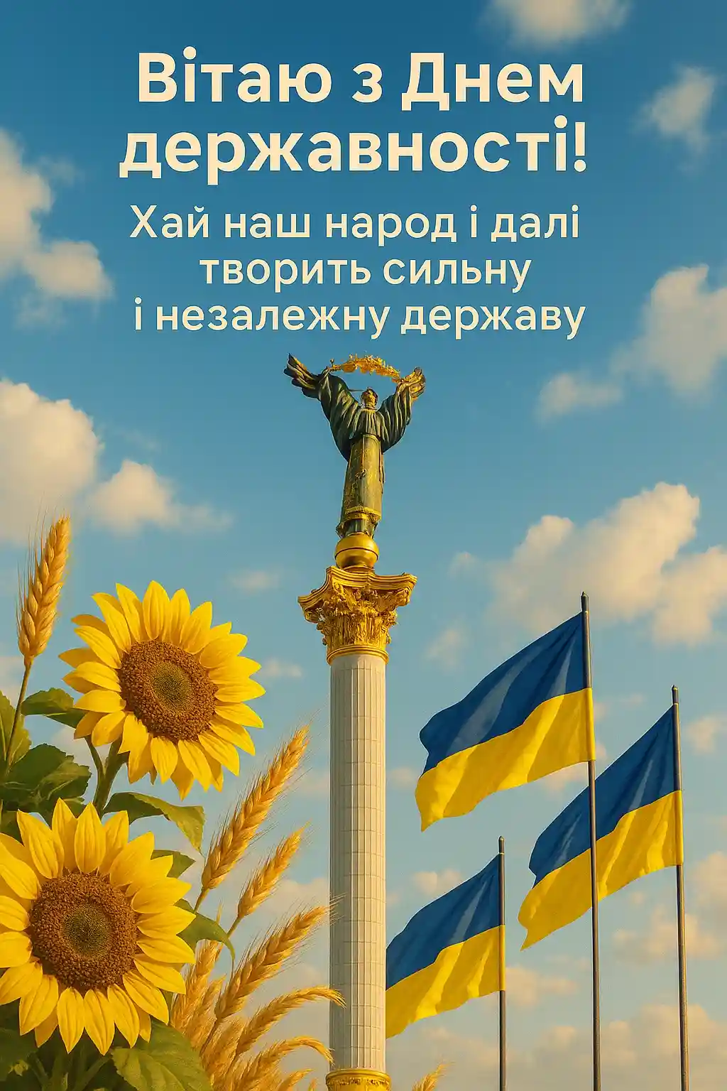 Привітання з Днем Української Державності