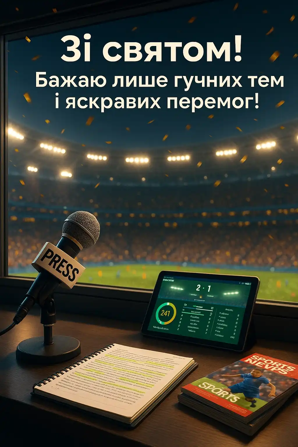 Привітання з міжнародним днем спортивного журналіста