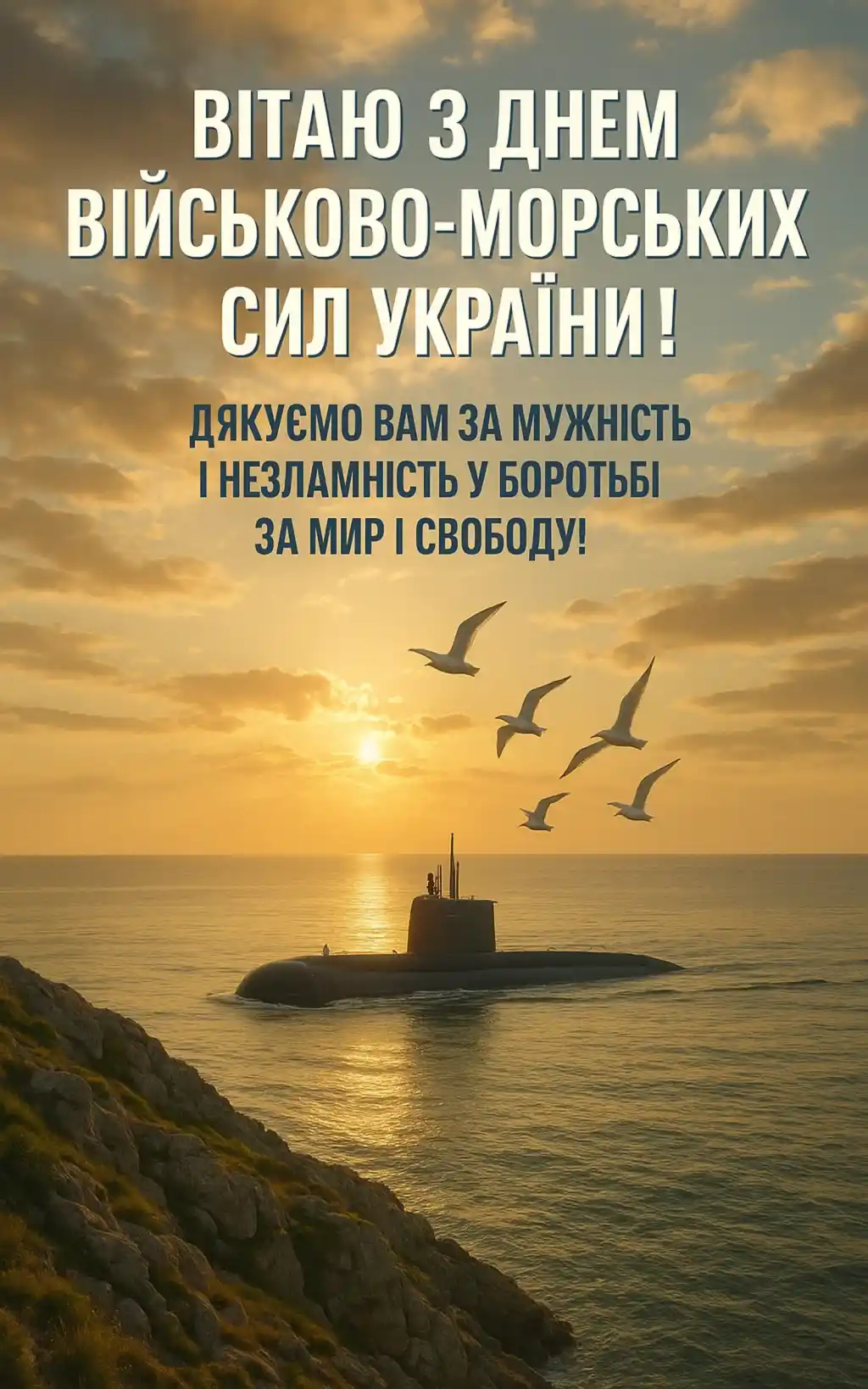 Привітання з днем Військово-Морських Сил Збройних Сил України