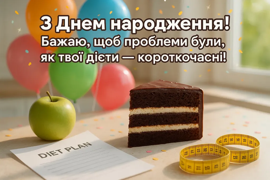 Привітання з днем народження з приколом