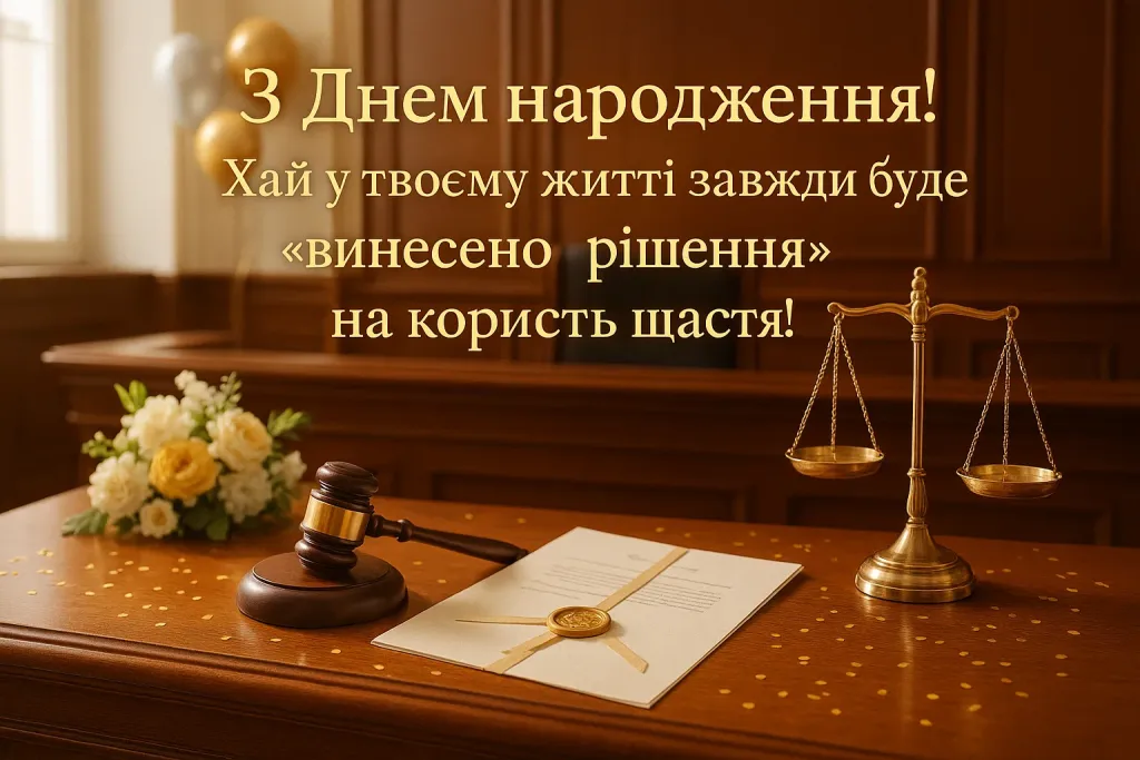 Привітання юриста з днем народження
