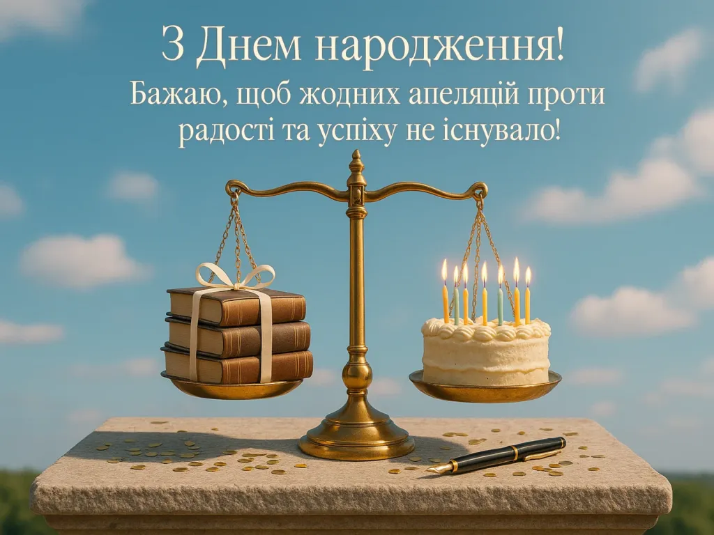 Привітання юриста з днем народження