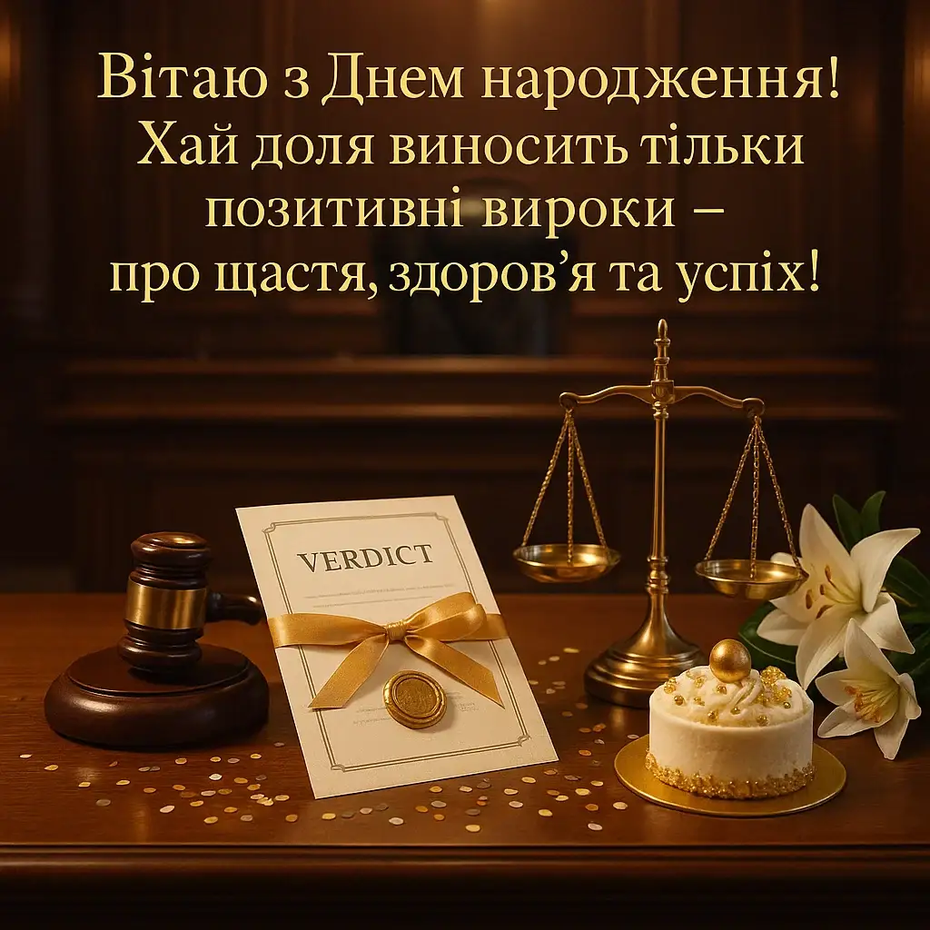 Привітання юриста з днем народження