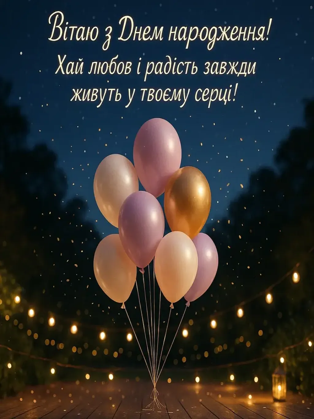 Привітання з днем народження з кульками в картинках
