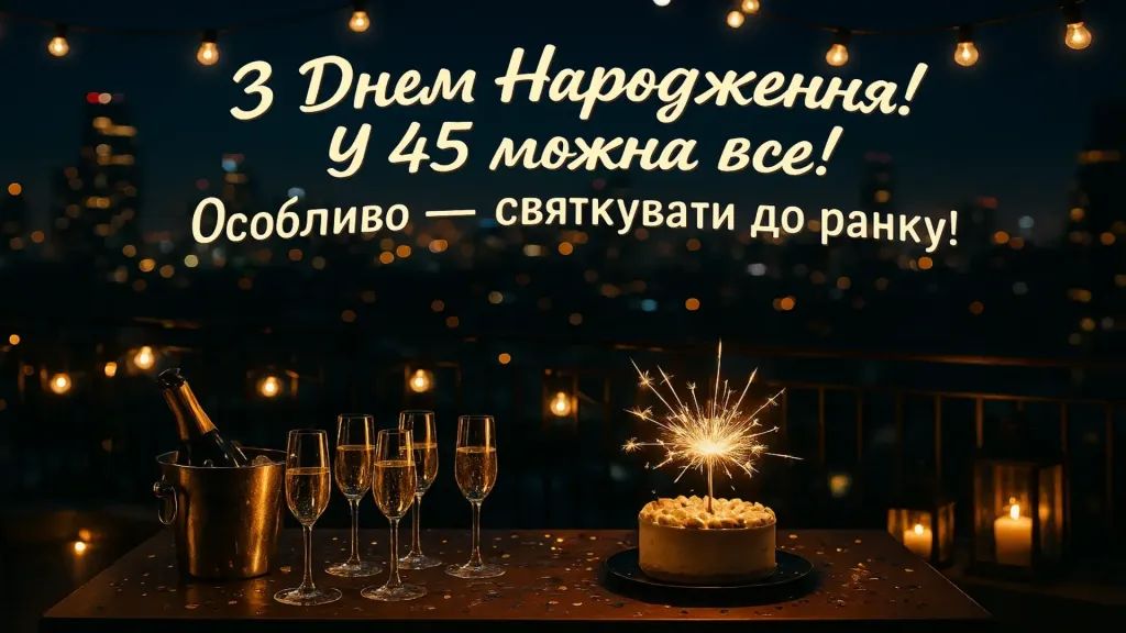 Прикольні привітання з 45-річчям Прикольні привітання з 45-річчям