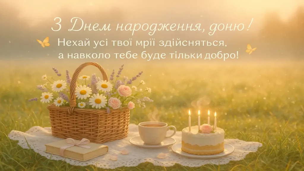 Привітання для доні з днем народження