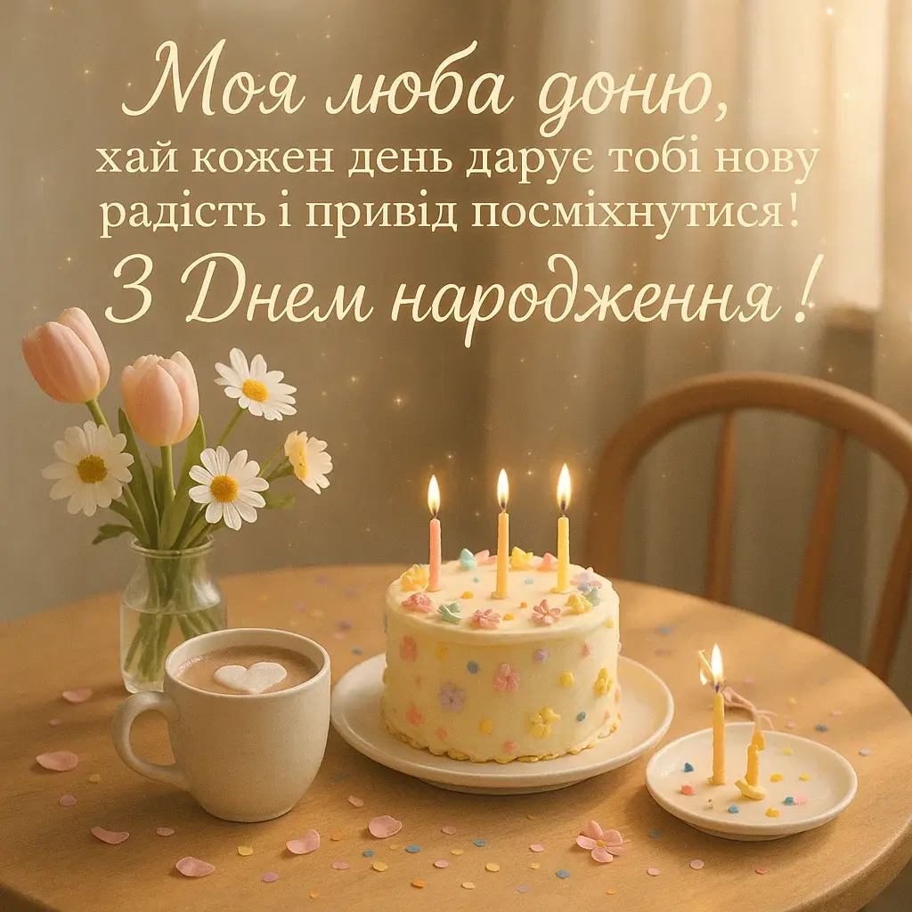 Привітання для доні з днем народження