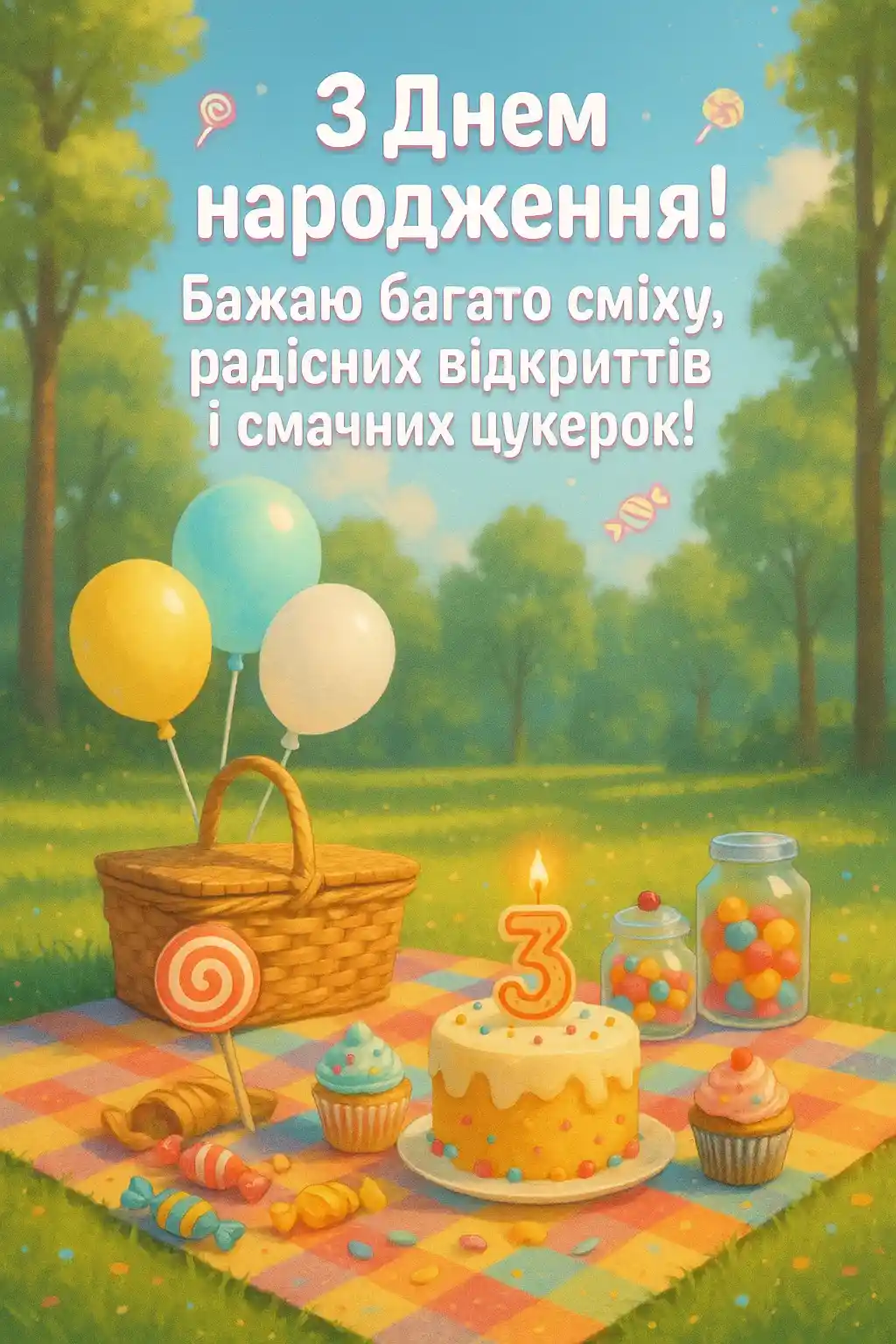 Хлопчику — 3 роки: привітання своїми словами