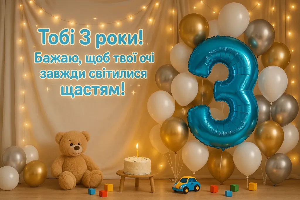 Хлопчику — 3 роки: привітання своїми словами