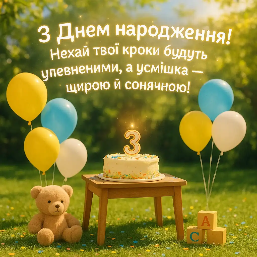 Хлопчику — 3 роки: привітання своїми словами