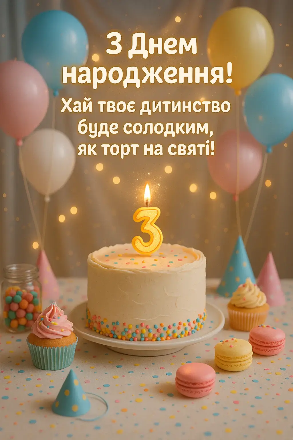 Хлопчику — 3 роки: привітання своїми словами