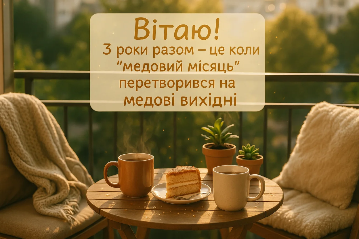 Прикольні привітання з 3-ою річницею весілля