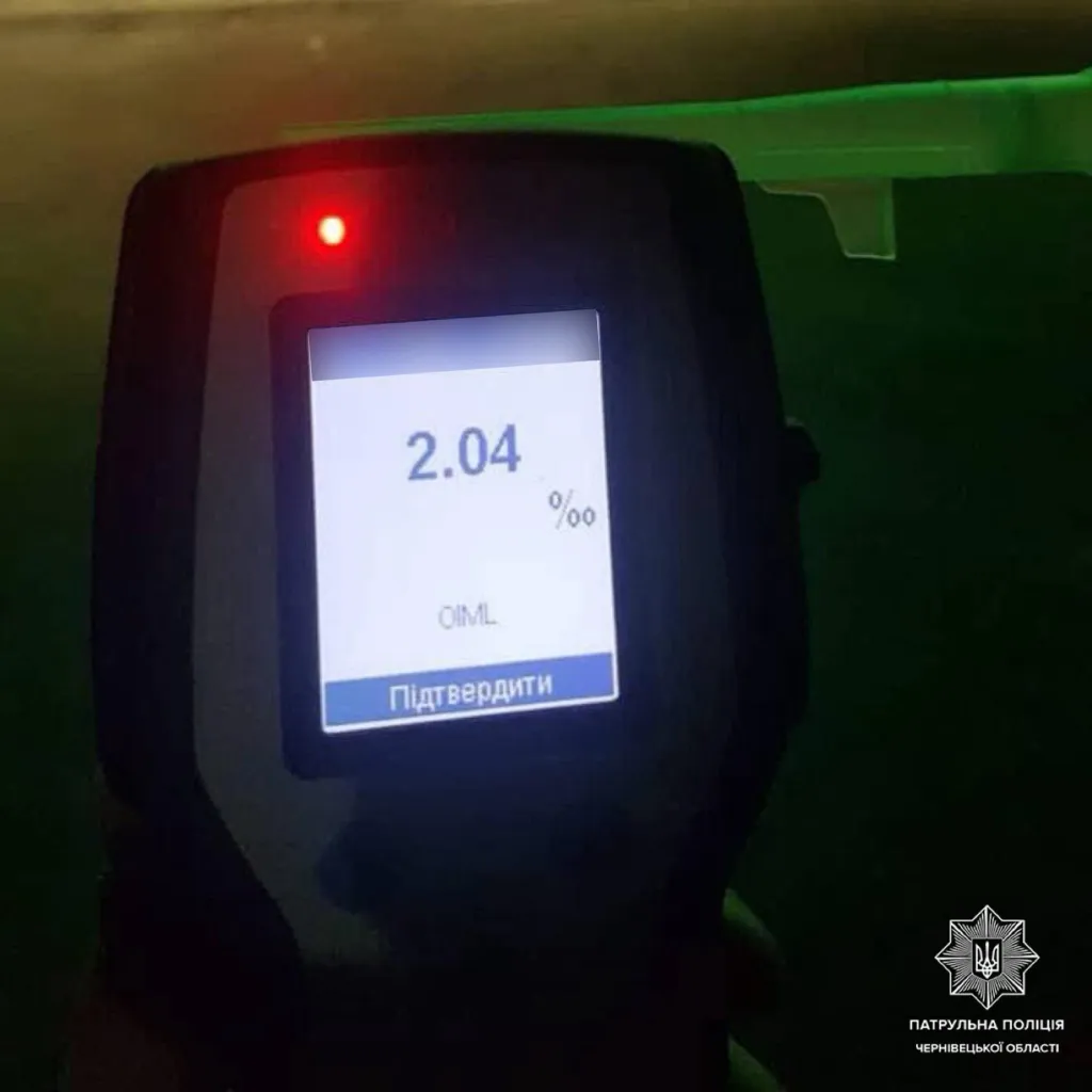 У Чернівцях виявили нетверезого водія з перевищенням норми алкоголю у 10 разів
