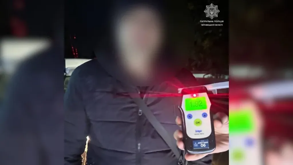У Чернівцях затримали водія, який перевищив норму алкоголю у дев’ять разів