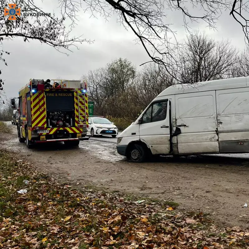На трасі в Недобоївцях перекинувся мікроавтобус, травмувався водій