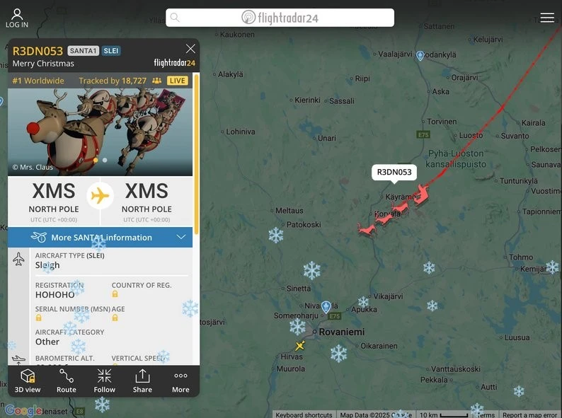 Санта Клаус вже в дорозі: як відстежити його різдвяний маршрут