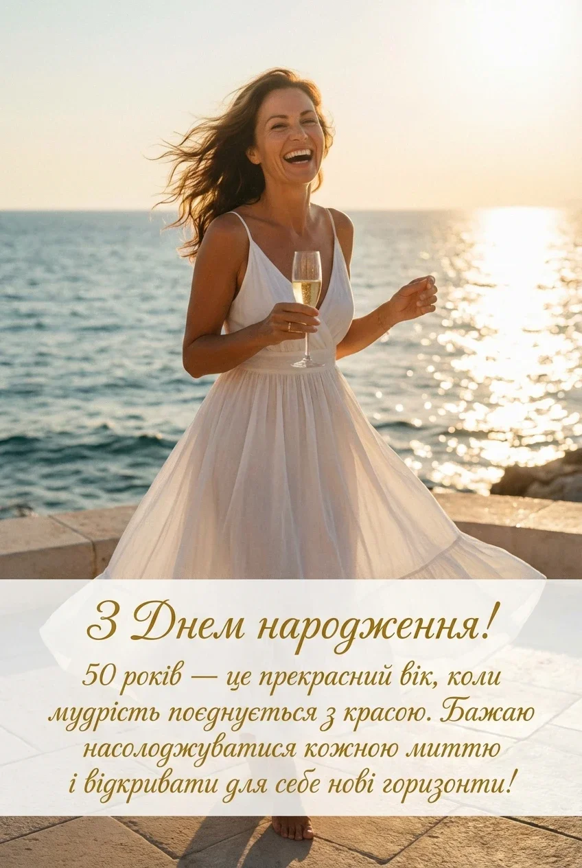 з ювілеєм жінці 50