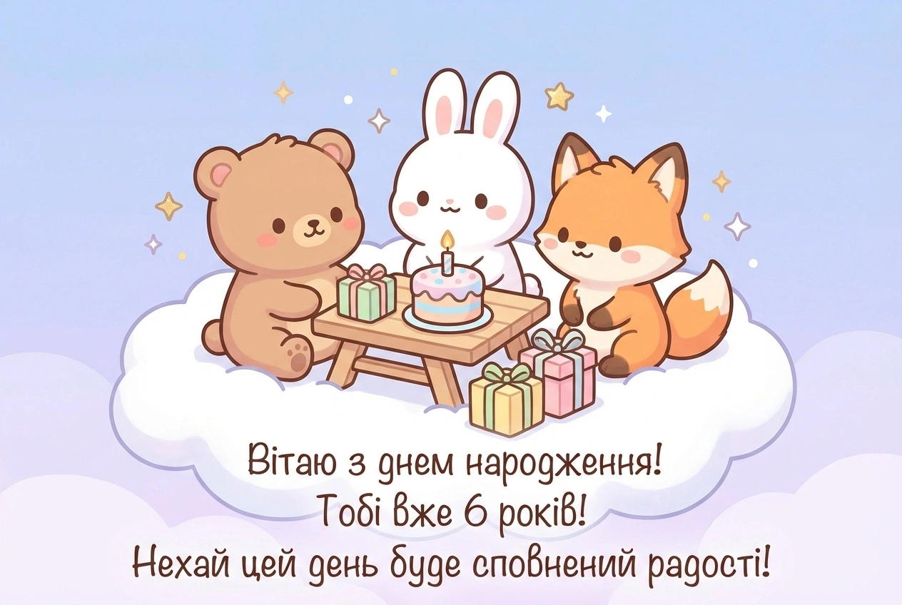 привітання з днем народження 6 років