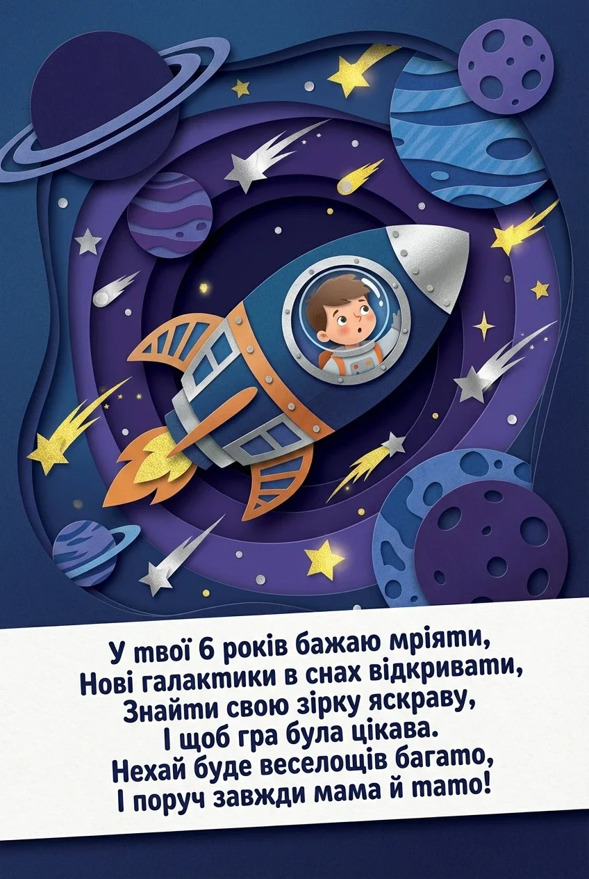 привітання з днем народження 6 років