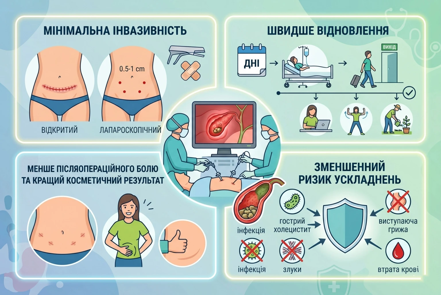 Удаление желчного пузыря методом лапароскопии: главные преимущества при остром холецистите