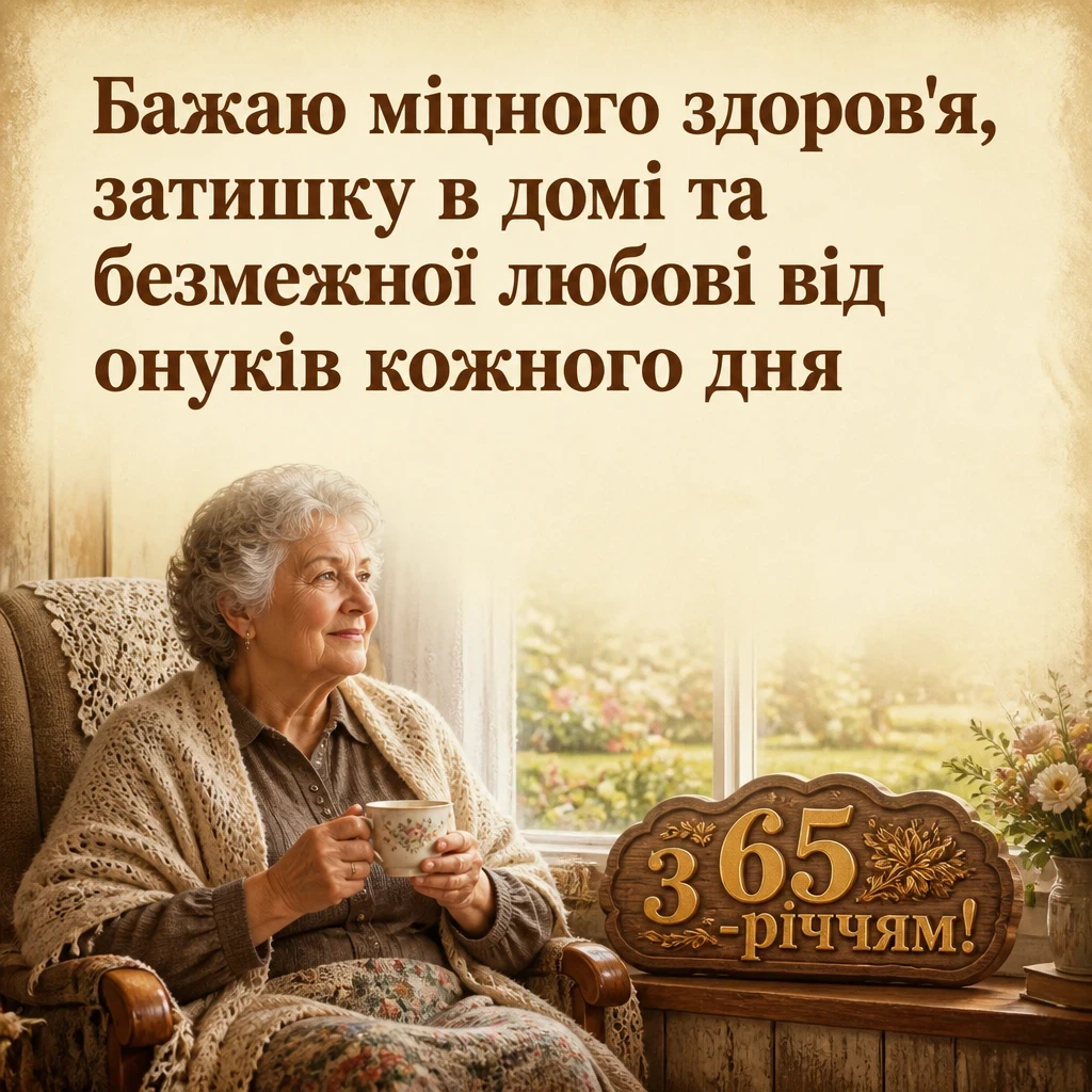 привітання з 65-річчям жінці своїми словами