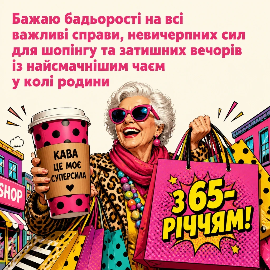 привітання з 65-річчям жінці своїми словами