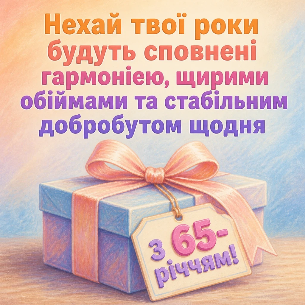 привітання з 65-річчям жінці своїми словами