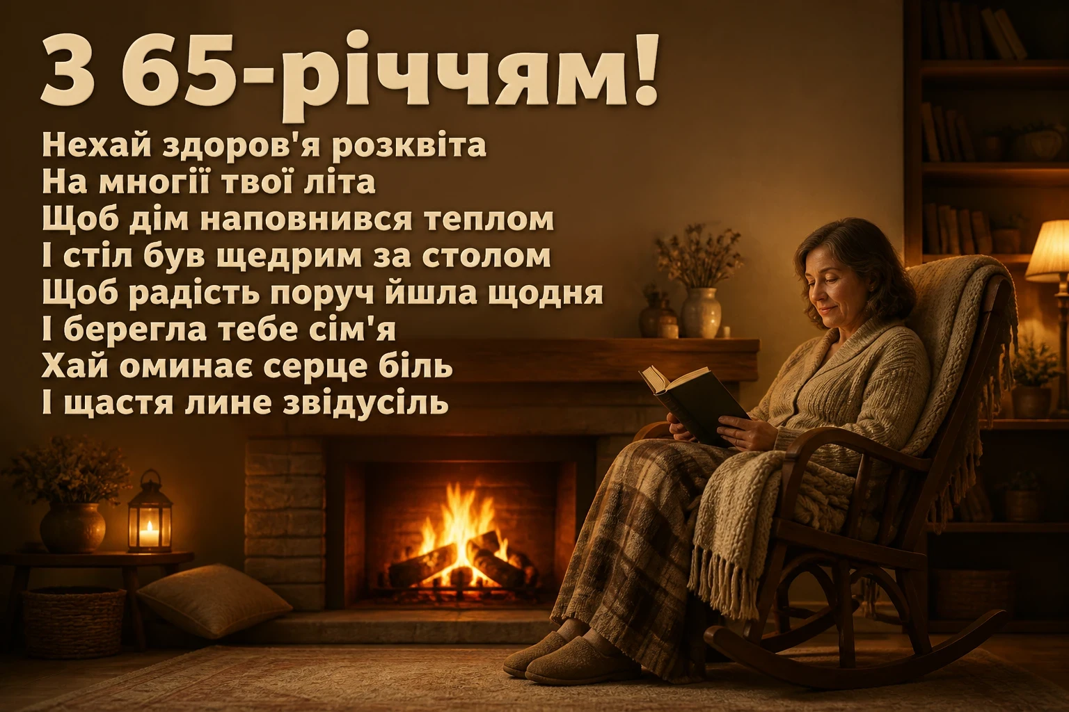 привітання з 65-річчям жінці своїми словами