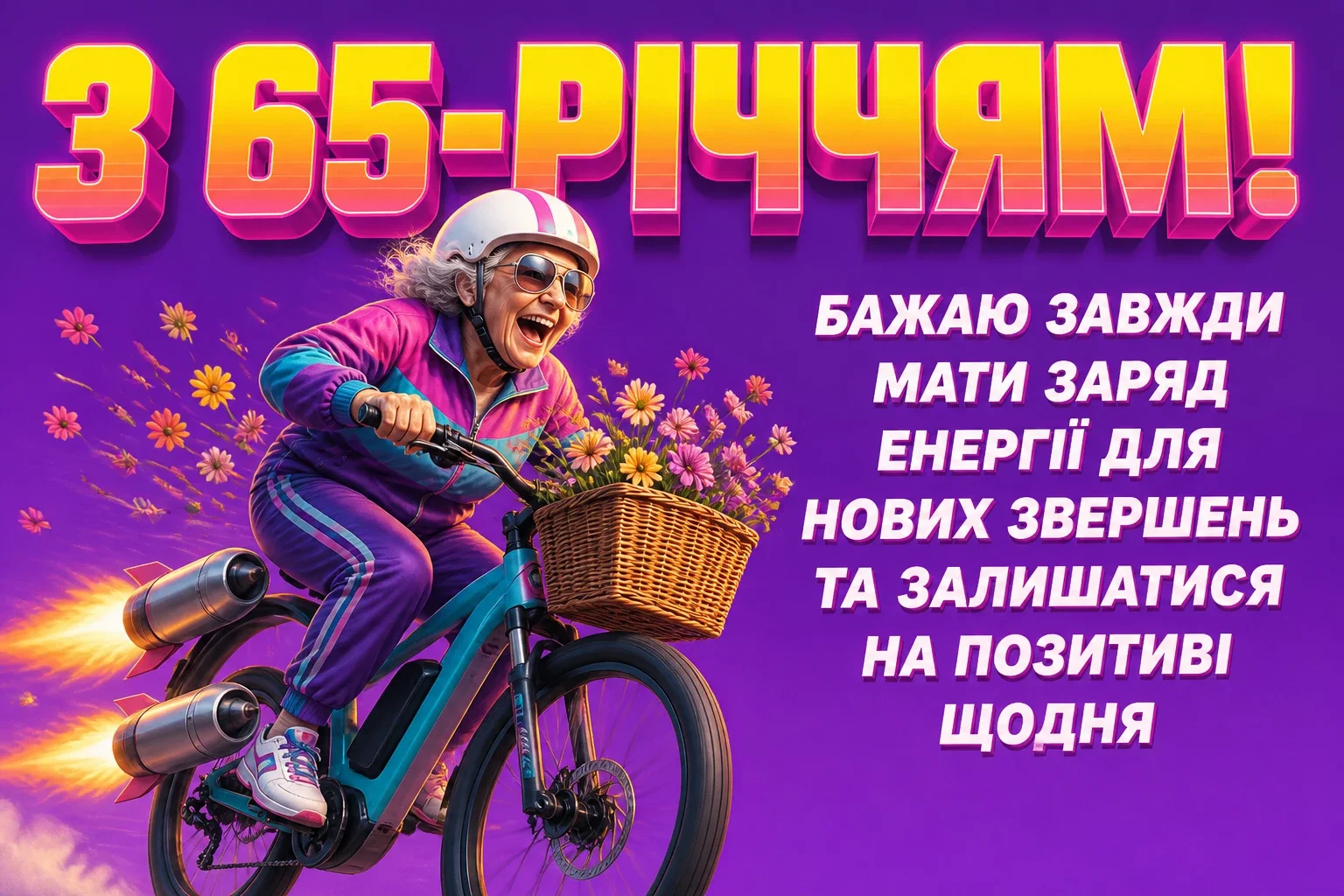 привітання з 65-річчям жінці своїми словами