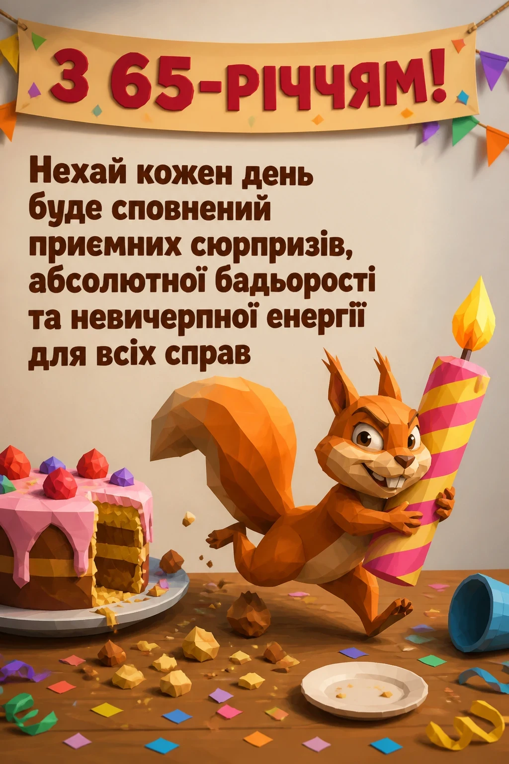 привітання з 65-річчям жінці своїми словами
