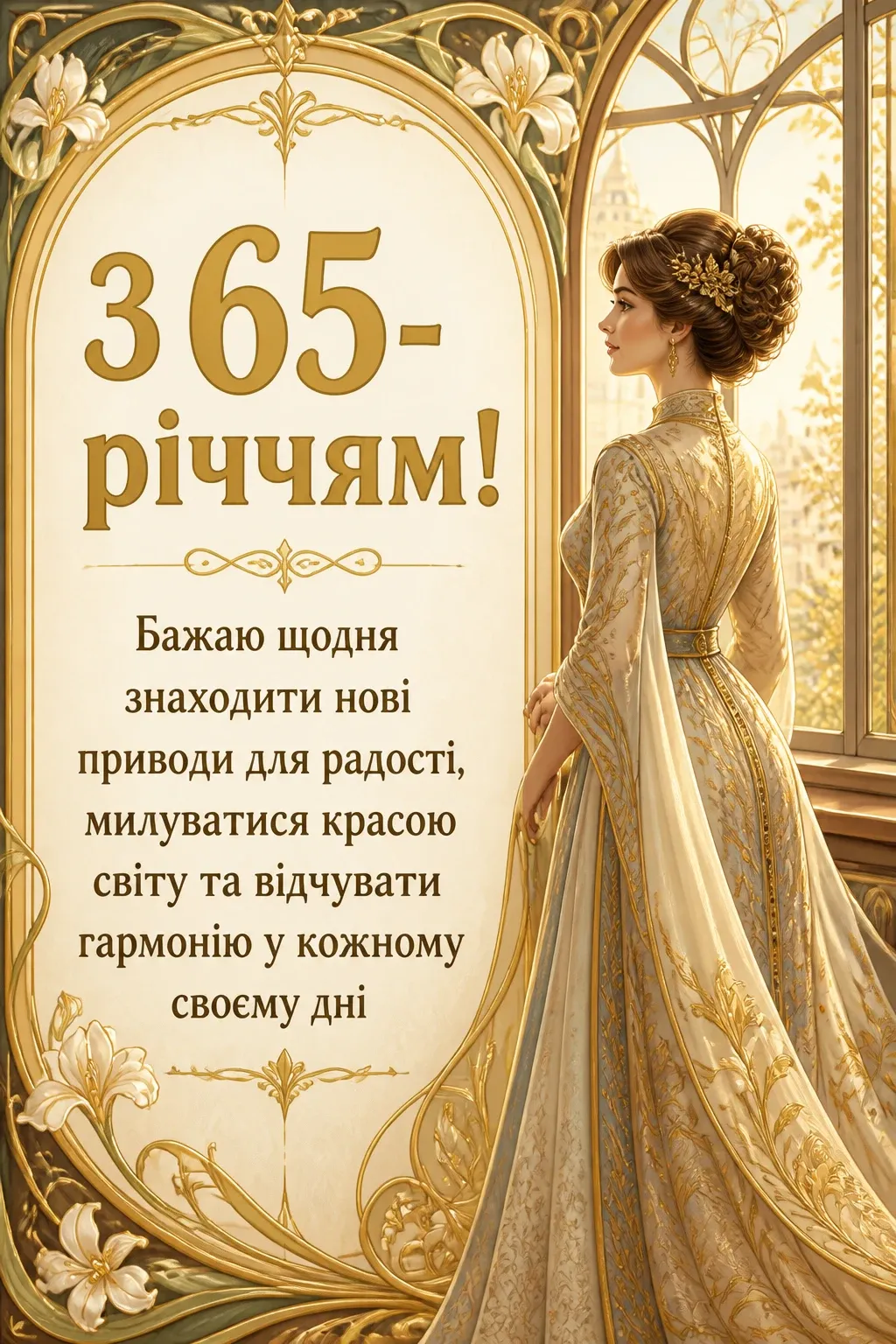 привітання з 65-річчям жінці своїми словами