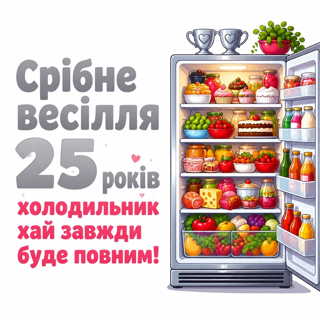 25 років прикольне привітання з срібним весіллям