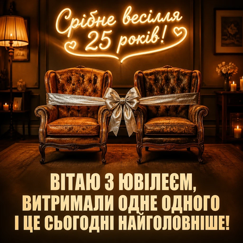 25 років прикольне привітання з срібним весіллям