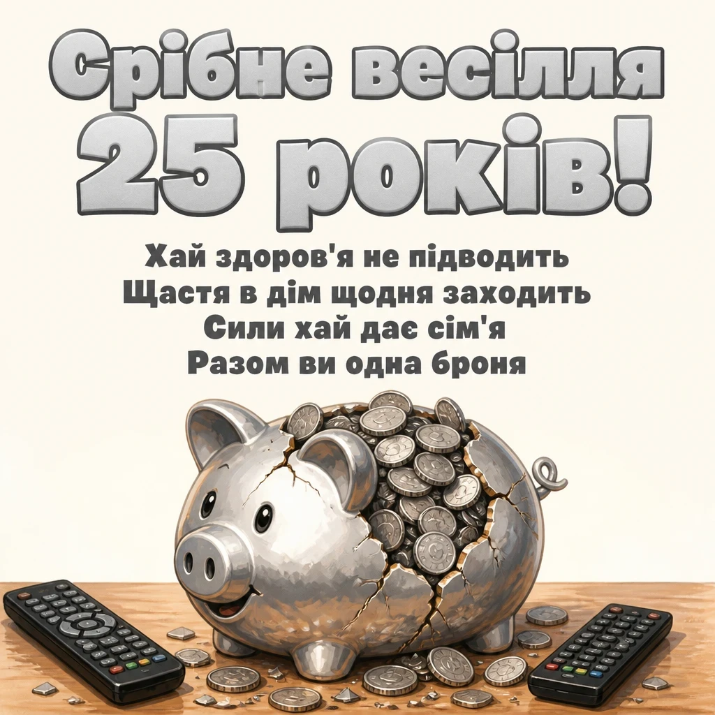 25 років прикольне привітання з срібним весіллям
