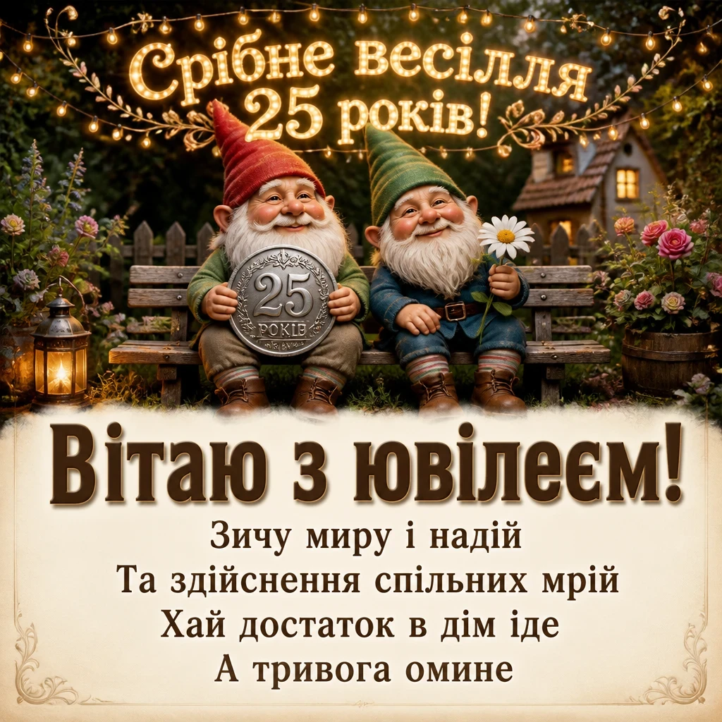 25 років прикольне привітання з срібним весіллям