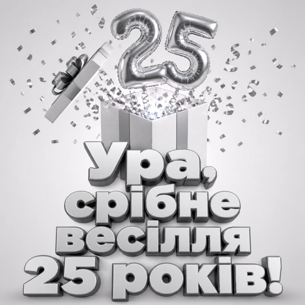 25 років прикольне привітання з срібним весіллям