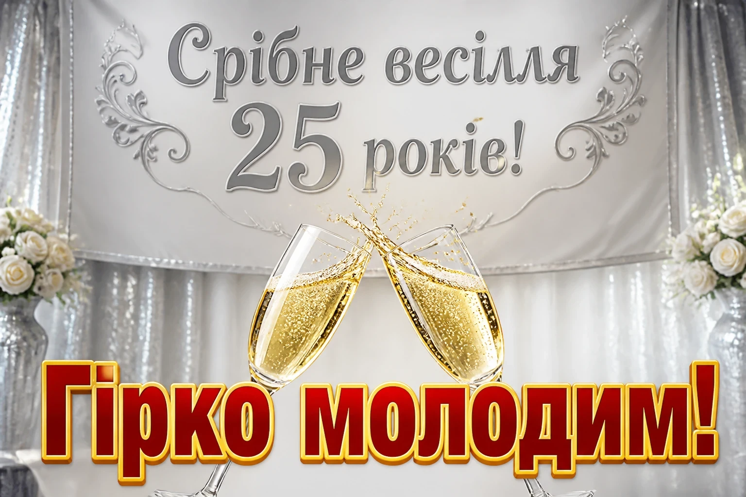 25 років прикольне привітання з срібним весіллям