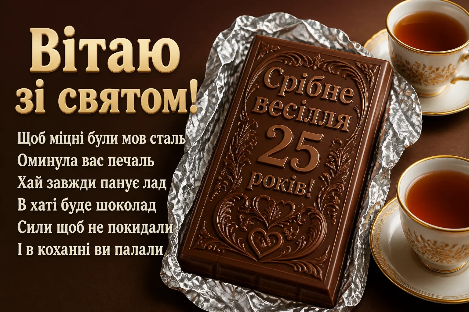 25 років прикольне привітання з срібним весіллям