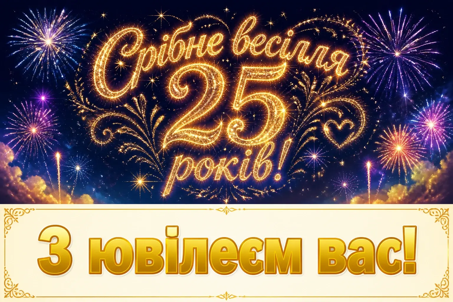 25 років прикольне привітання з срібним весіллям