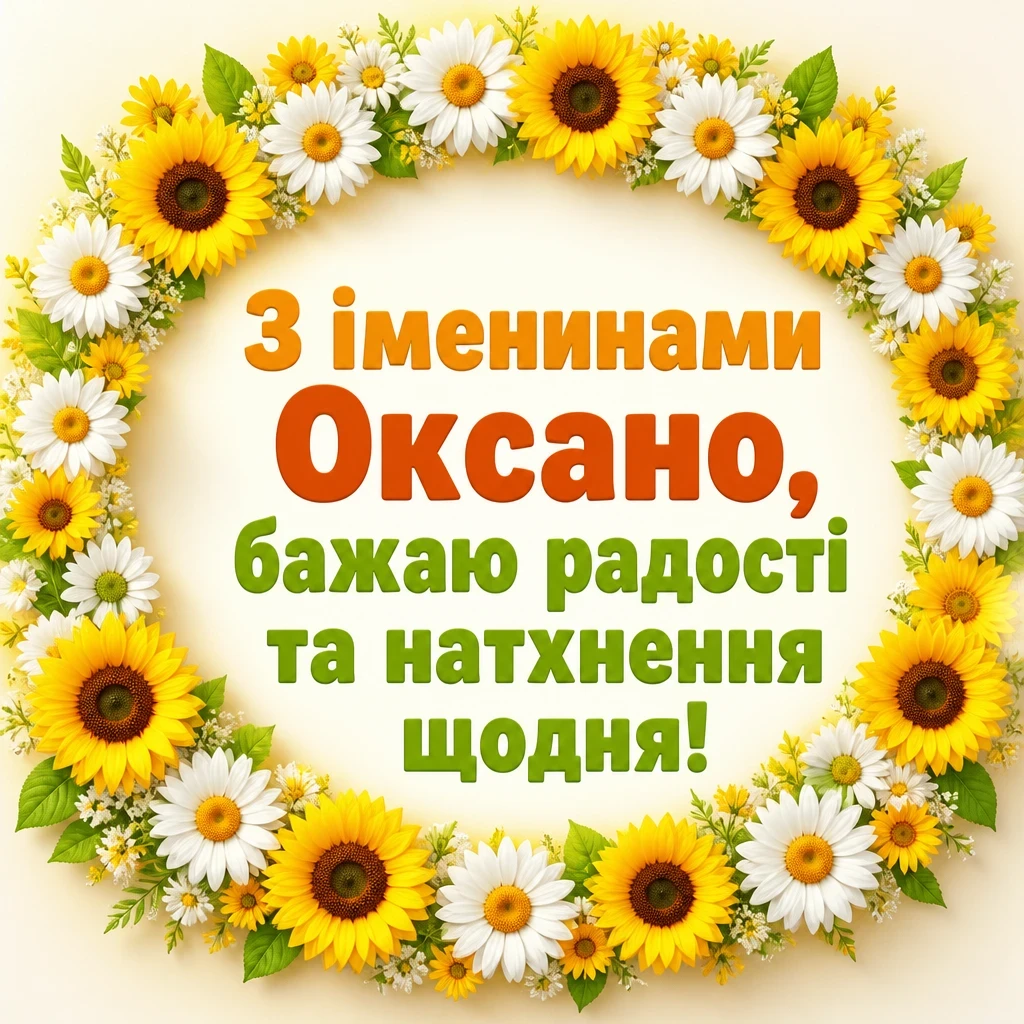 привітання з іменинами оксани