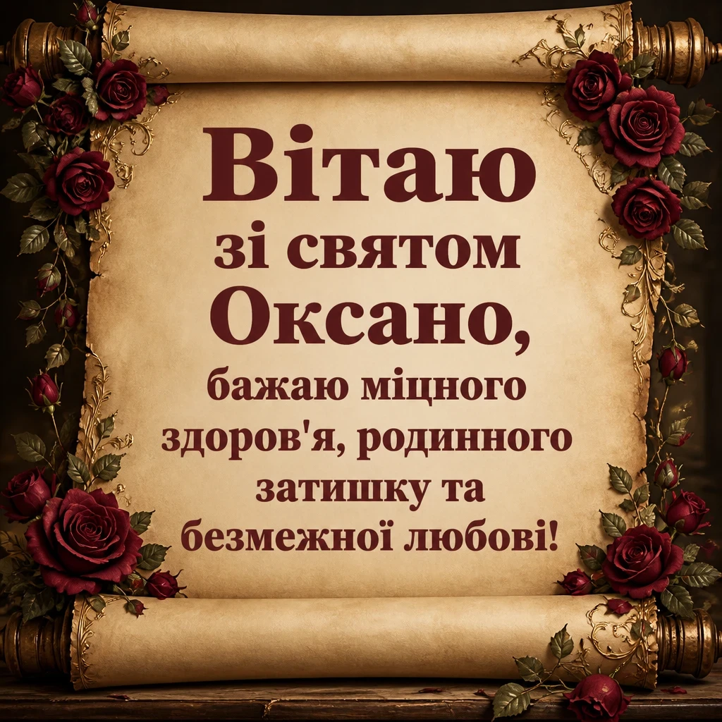 привітання з іменинами оксани