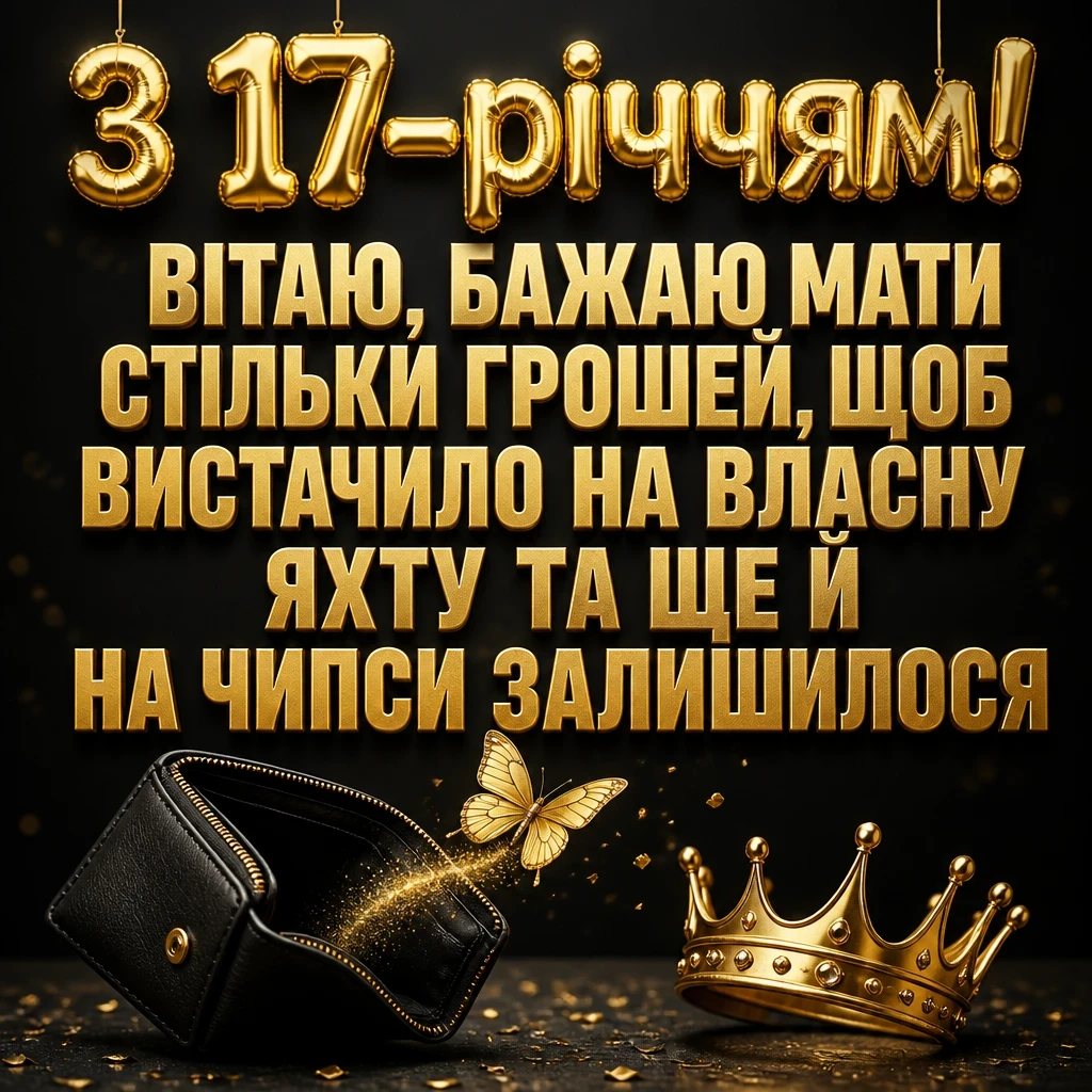 прикольні привітання з 17-річчям