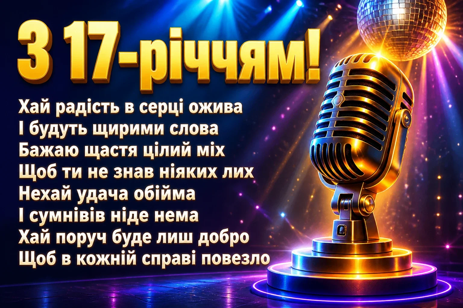 прикольні привітання з 17-річчям