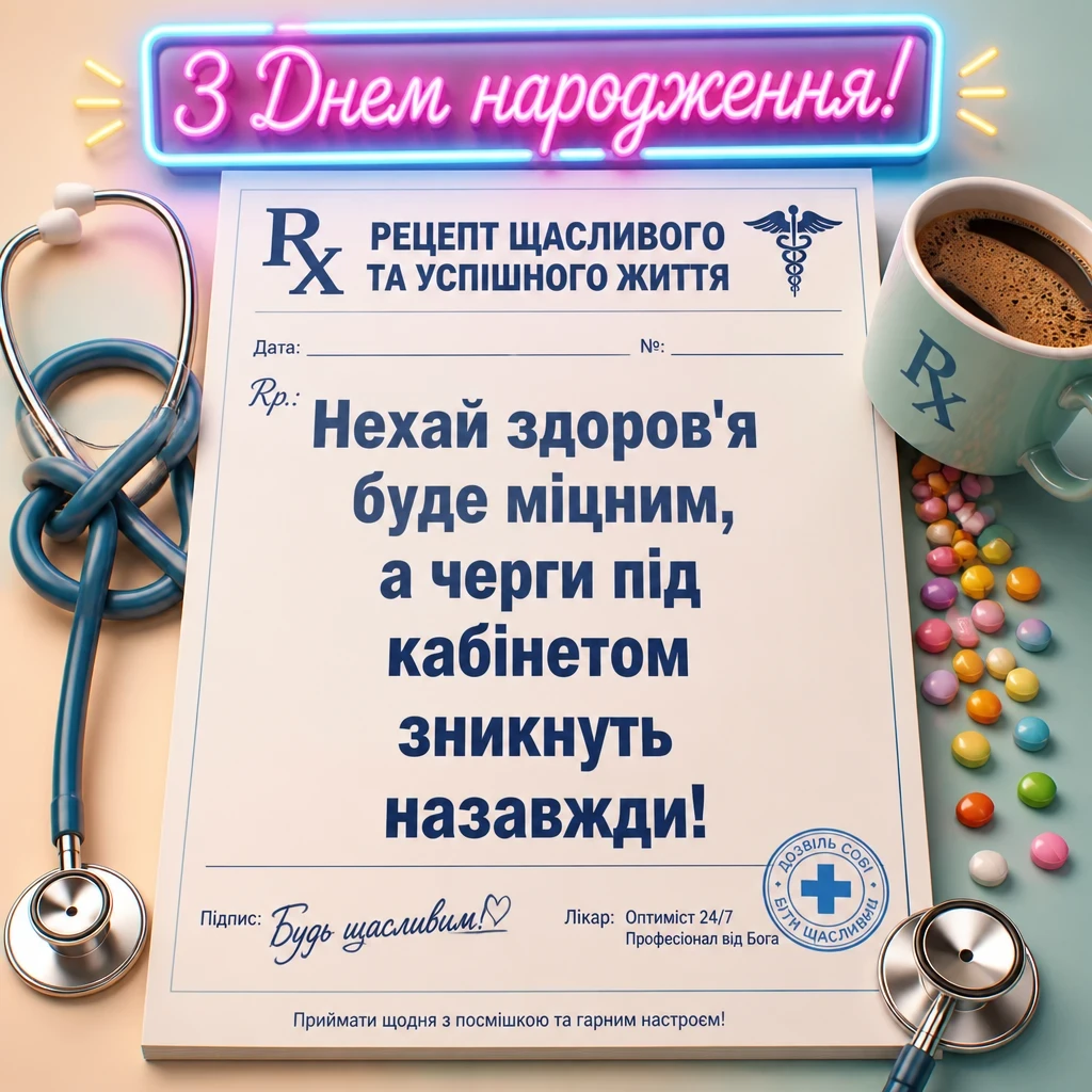 привітання лікаря з днем народження