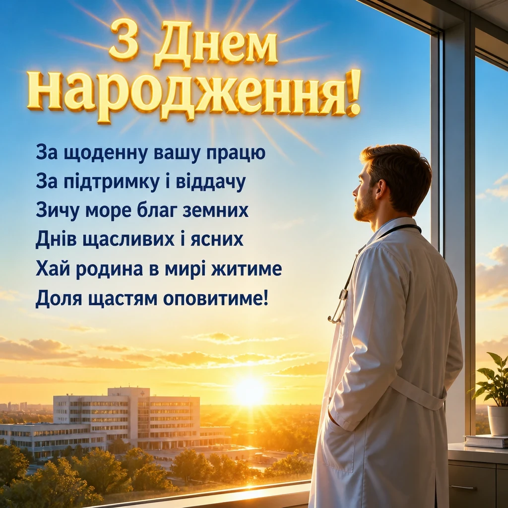 привітання лікаря з днем народження
