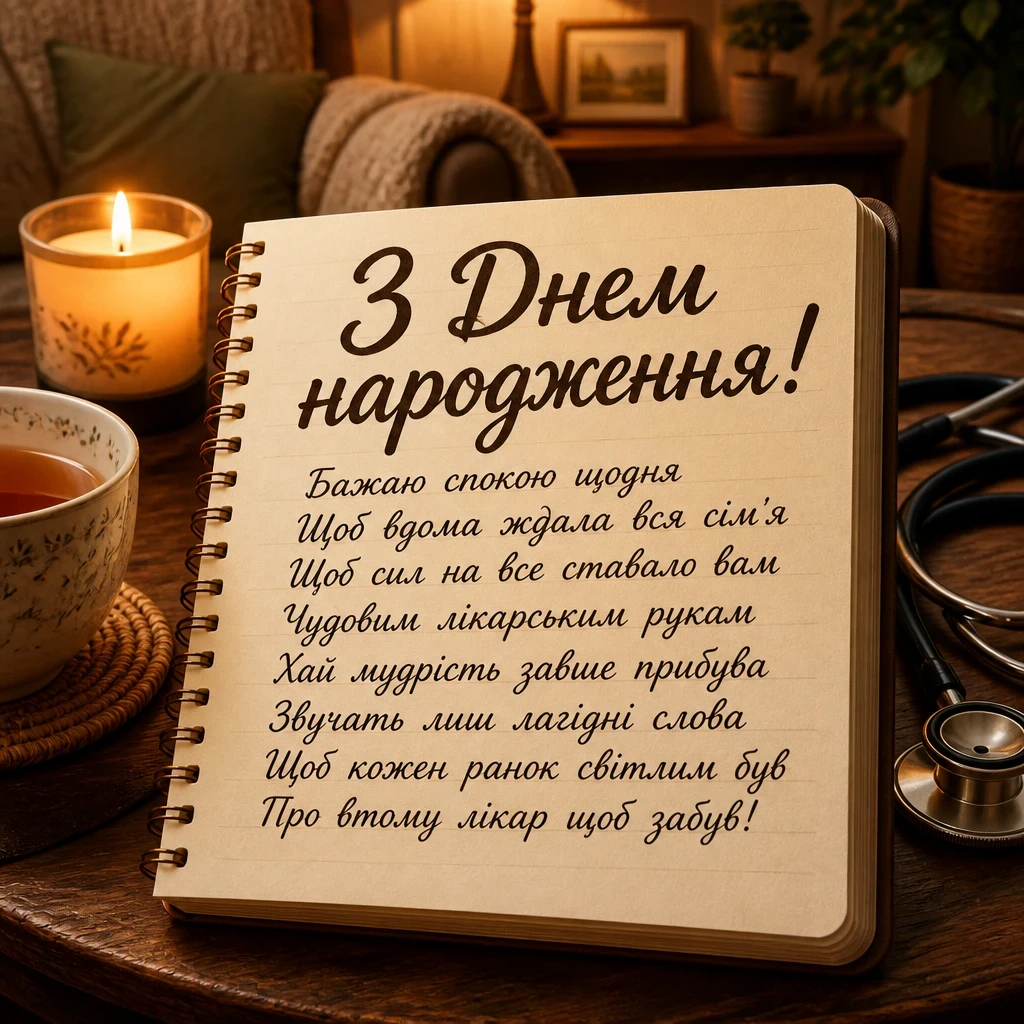 привітання лікаря з днем народження